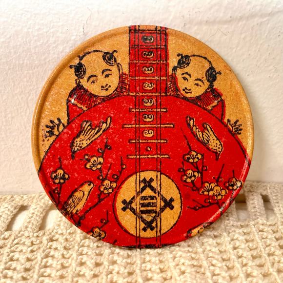 Vintage 90's Alan Chan Coasters Set & Tin Cultural Art Chinese Hong Kong Artist0 - Picture 8 of 9